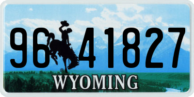WY license plate 9641827