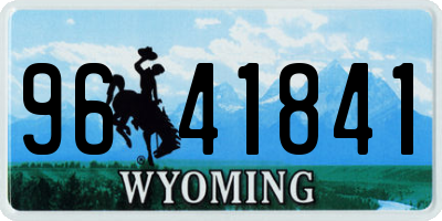 WY license plate 9641841
