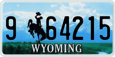 WY license plate 964215