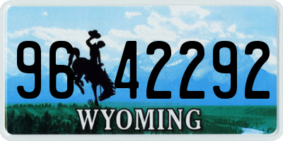 WY license plate 9642292