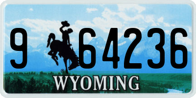 WY license plate 964236