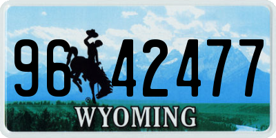 WY license plate 9642477