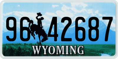 WY license plate 9642687