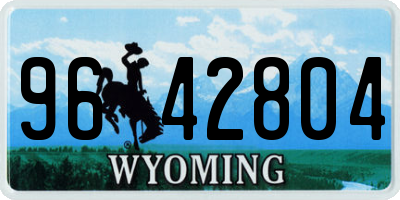 WY license plate 9642804