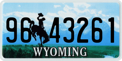 WY license plate 9643261