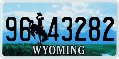 WY license plate 9643282