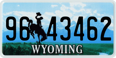 WY license plate 9643462