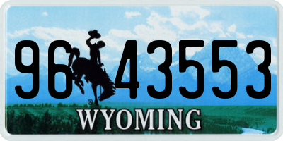 WY license plate 9643553