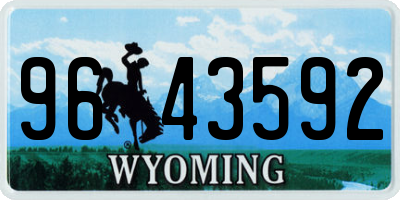 WY license plate 9643592