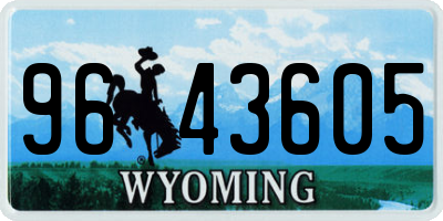 WY license plate 9643605