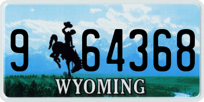 WY license plate 964368