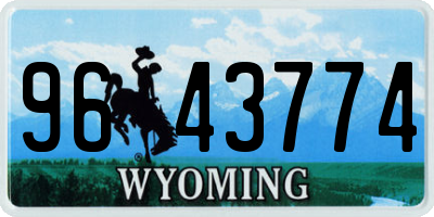 WY license plate 9643774
