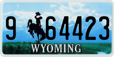WY license plate 964423