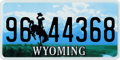 WY license plate 9644368