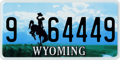 WY license plate 964449