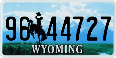 WY license plate 9644727