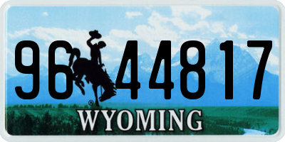 WY license plate 9644817