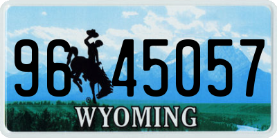 WY license plate 9645057