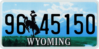 WY license plate 9645150