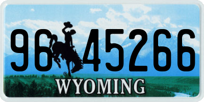 WY license plate 9645266