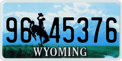 WY license plate 9645376
