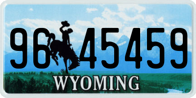 WY license plate 9645459