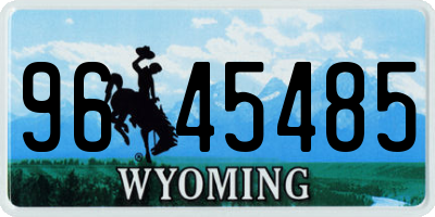 WY license plate 9645485
