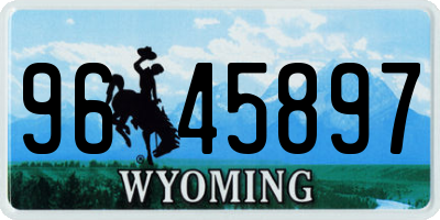 WY license plate 9645897