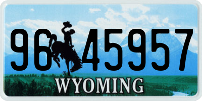 WY license plate 9645957