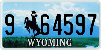 WY license plate 964597