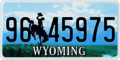 WY license plate 9645975