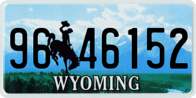 WY license plate 9646152