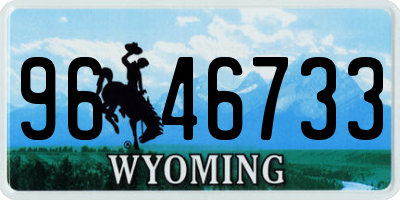 WY license plate 9646733