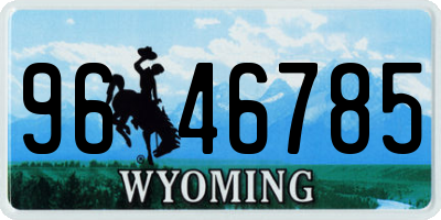 WY license plate 9646785