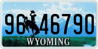 WY license plate 9646790