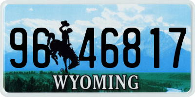 WY license plate 9646817