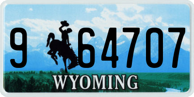 WY license plate 964707