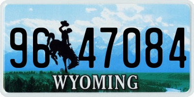 WY license plate 9647084