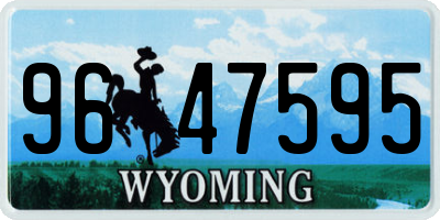 WY license plate 9647595
