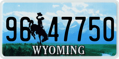 WY license plate 9647750