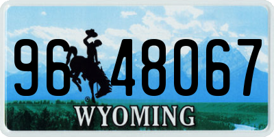 WY license plate 9648067