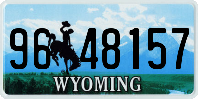 WY license plate 9648157