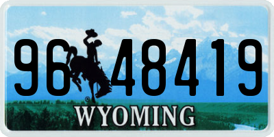 WY license plate 9648419