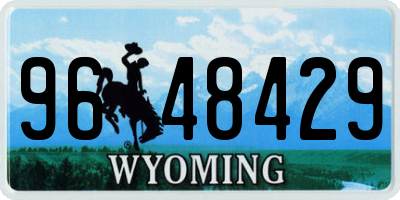 WY license plate 9648429