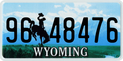 WY license plate 9648476