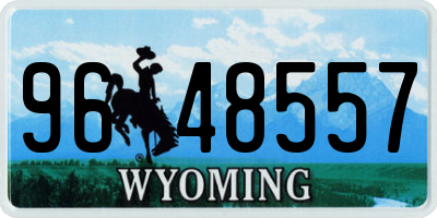 WY license plate 9648557