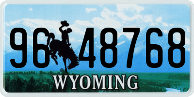 WY license plate 9648768