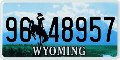WY license plate 9648957