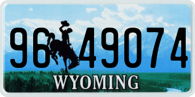 WY license plate 9649074