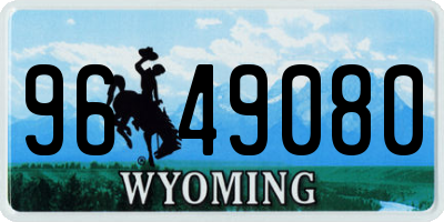 WY license plate 9649080